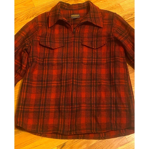 Woolrich Vintage Women’s Size L Utility Jacket Wool Red/Black EUC - Picture 3 of 6